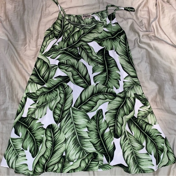 SHOW ME YOUR MUMU CIRCUS MINI DRESS IN “FROND OF YOU” PALM LEAF PRINT TRENDY - Picture 7 of 8